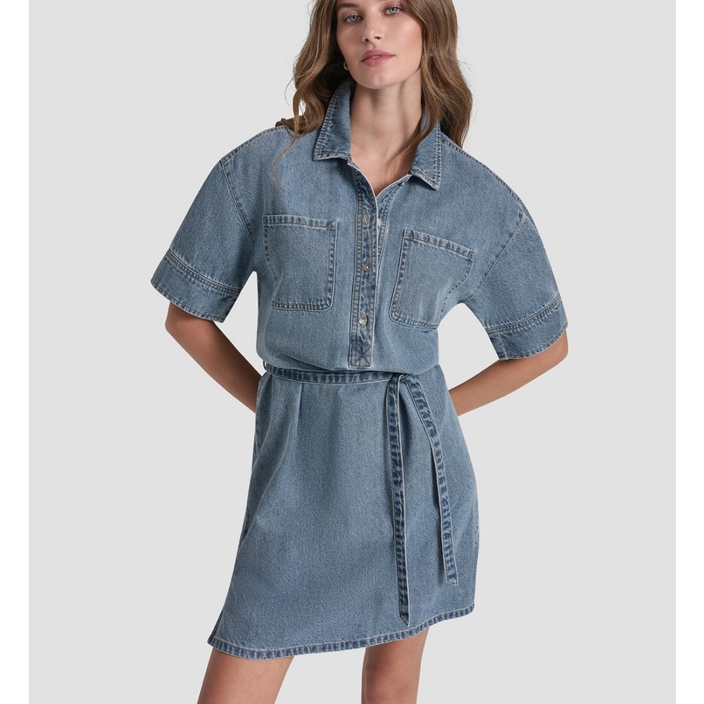 Stylish Denim Shirt Dress -DKNY new condition